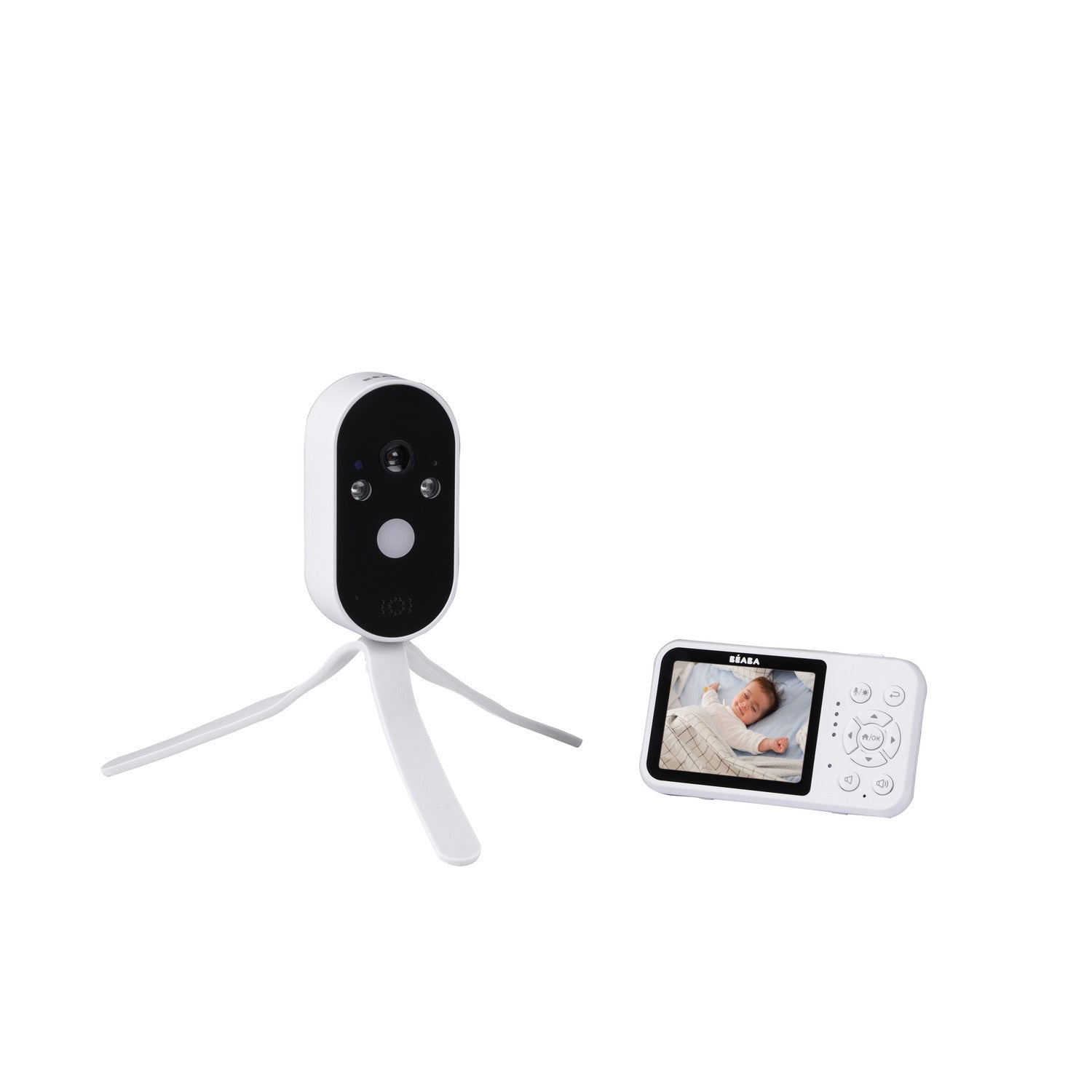 Zen Travel Portable night light Video baby monitor, 2.8" screen, 36h battery life, No Wi-Fi required - White